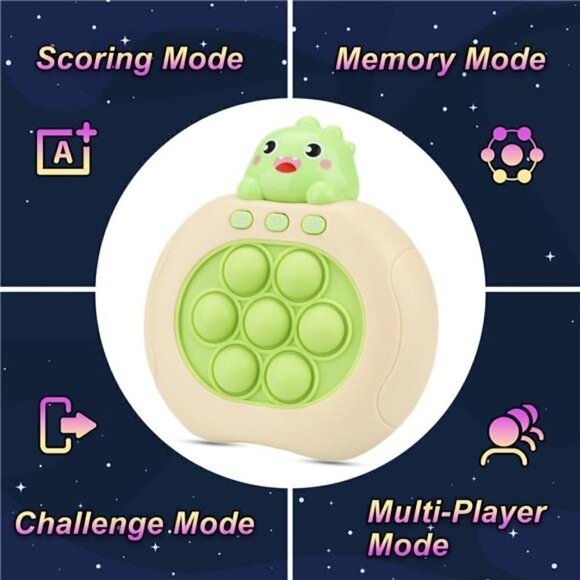 Bubble Game Console Handheld Fast Speed Pushing Educational Fidget Toy Kids DINO - Picture 3 of 7
